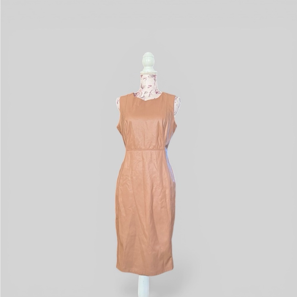 Calvin Klien Faux-Leather Sheath Dress